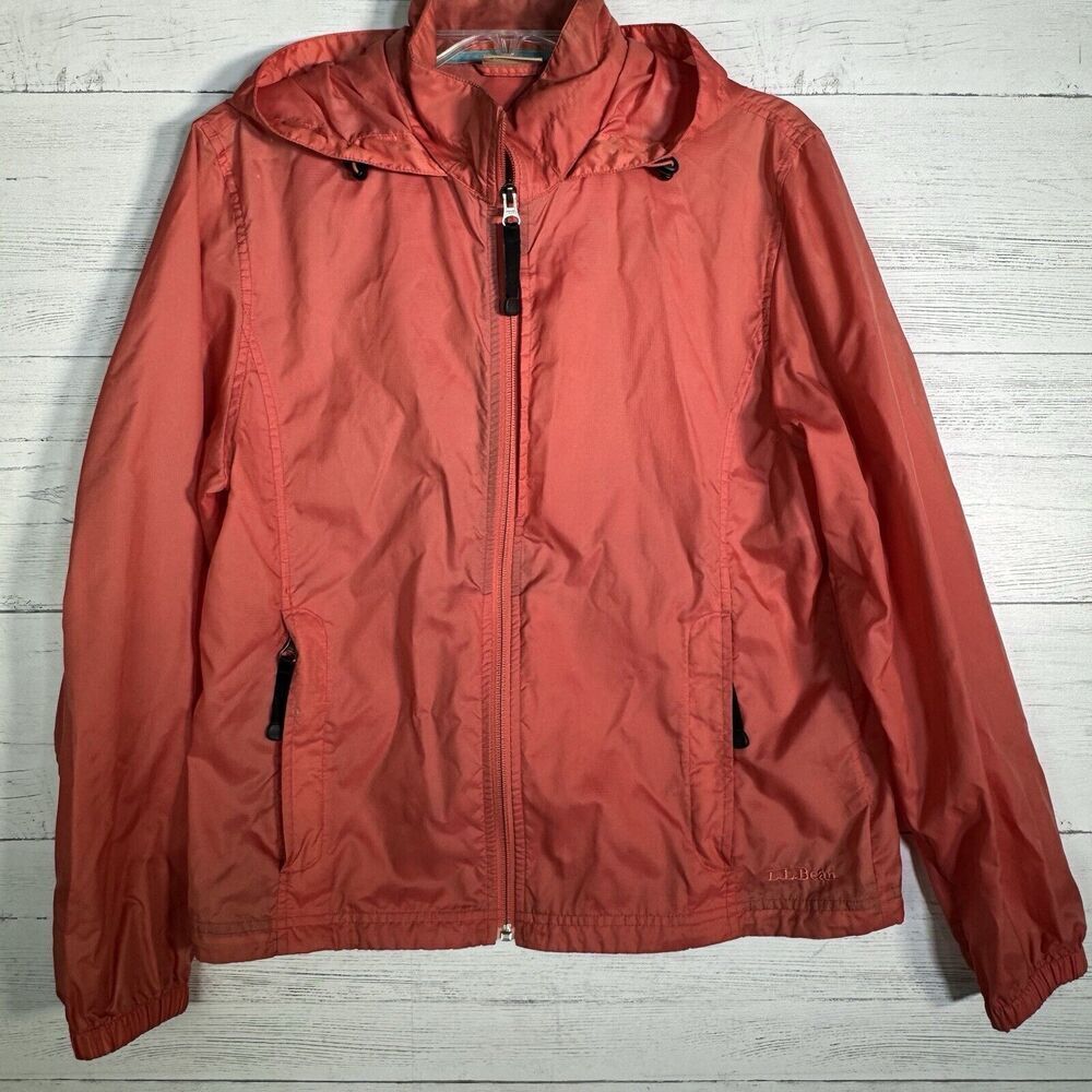 LL Bean Nylon Windbreaker Hooded Jacket